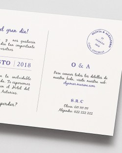 Convite de casamento "Postal Urban"