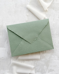 Envelope Verde Oliva feito à mão para Convites de Casamento