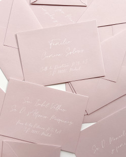 Envelope Rosa Premium feito à mão para Convites de Casamento
