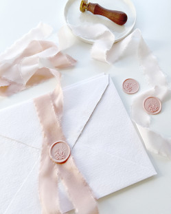 Envelope Rosa Premium feito à mão para Convites de Casamento