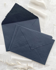 Envelopes Premium Azul Escuro feitos à mão para Convites de Casamento